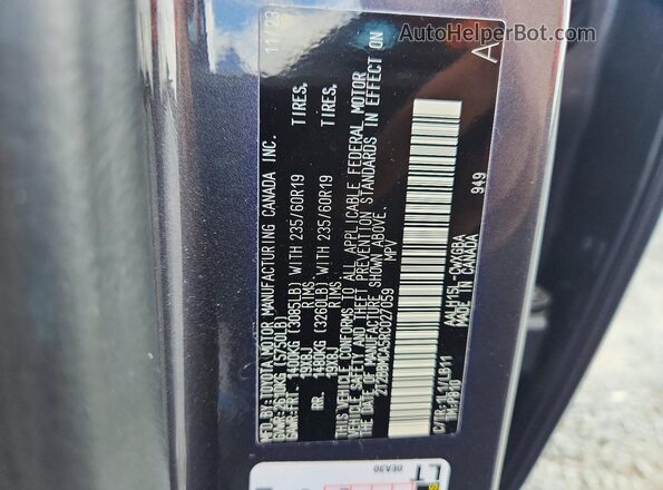 2T2BBMCA5RC027059 2024 LEXUS RX Gray Widok naklejki z numerem VIN