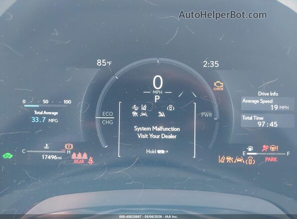 2T2BBMCAXSC087425 2025 LEXUS RX 350H White Вид задніх сидінь