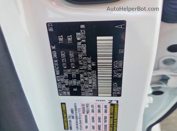 2T2BCMEA0PC008295 2023 LEXUS RX White Widok wnętrza 360 stopni