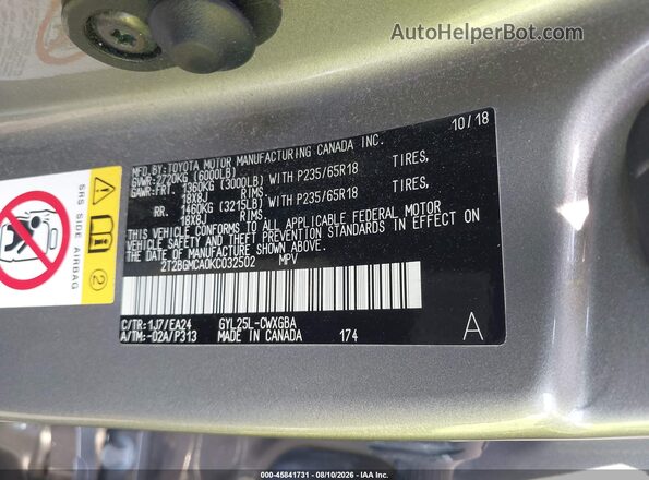 2T2BGMCA0KC032502 2019 LEXUS RX 450H Champagne Շարժիչի բաժամունքի տեսք