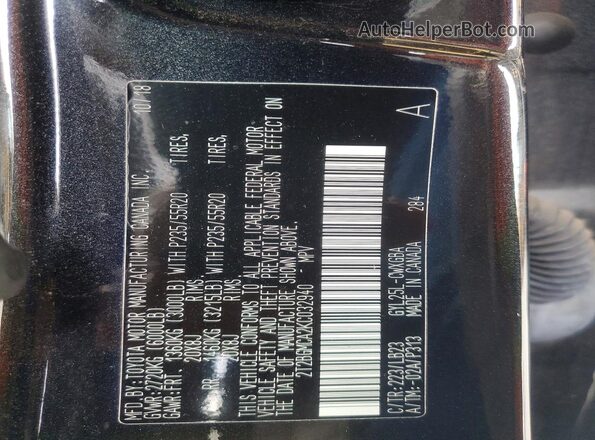 2T2BGMCA2KC032940 2019 LEXUS RX Gray Widok wnętrza 360 stopni