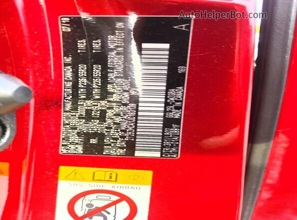 2T2BZMCA1JC163138 2018 LEXUS RX Red Vista de la etiqueta del VIN