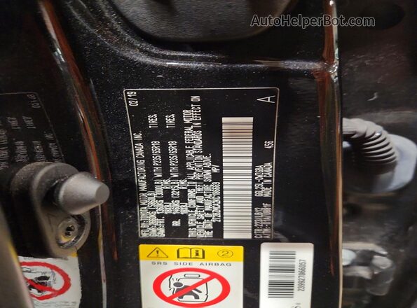 2T2BZMCA2KC186669 2019 LEXUS RX Black Vista de la etiqueta del VIN