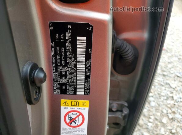 2T2BZMCA4HC084251 2017 LEXUS RX Gray VIN sticker view