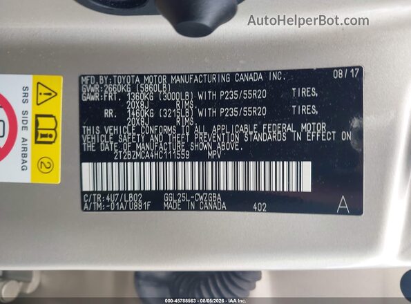 2T2BZMCA4HC111559 2017 LEXUS RX 350 Tan Вид підкапотного простору