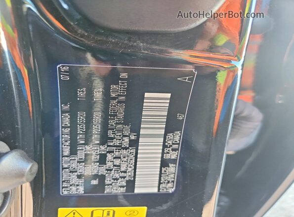 2T2BZMCA5GC045361 2016 LEXUS RX Black VIN კოდის სტიკერის ხედი