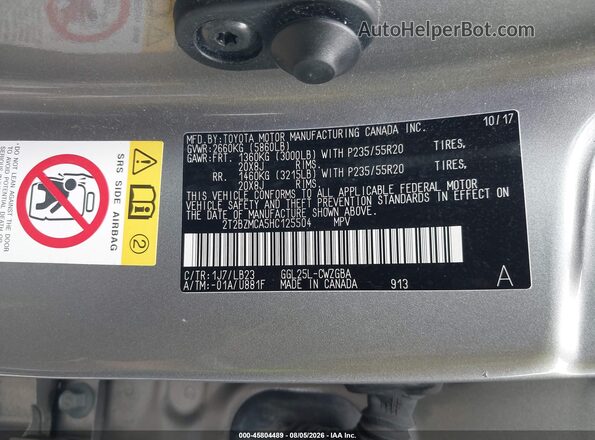 2T2BZMCA5HC125504 2017 LEXUS RX 350 Silver Vista del compartimento del motor