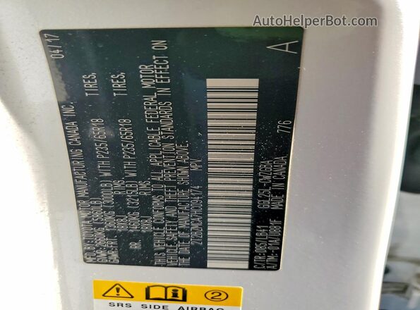 2T2BZMCA7HC094174 2017 LEXUS RX Белый Вид наклейки с VIN-кодом