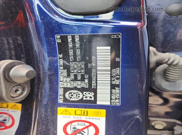 2T2BZMCAXGC020147 2016 LEXUS RX Синий Вид наклейки с VIN-кодом