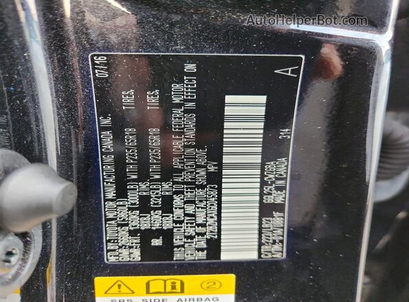 2T2BZMCAXGC045873 2016 LEXUS RX Black Вид наклейки з VIN-кодом