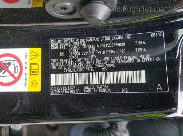 2T2BZMCAXHC103482 2017 LEXUS RX Black Widok komory silnika