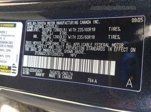 2T2GGCEZ8TC099370 2026 LEXUS NX Black Vista interior de 360 grados