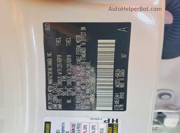 2T2GKCEZ6RC019930 2024 LEXUS NX White Вид наклейки з VIN-кодом