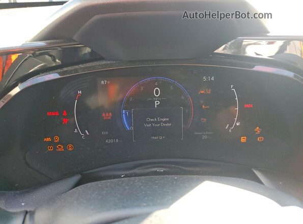 2T2HGCEZ8NC010095 2022 LEXUS NX Black ხელსაწყოთა პანელის ხედი