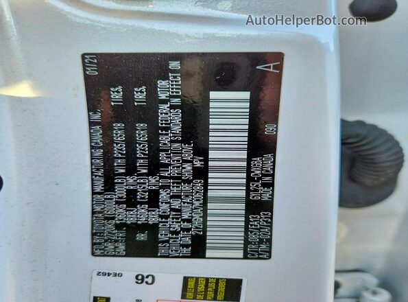 2T2HGMDA7MC062849 2021 LEXUS RX White Widok naklejki z numerem VIN