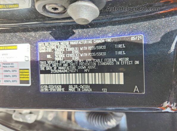 2T2HZMAA0MC210371 2021 LEXUS RX Black Панорамний вид салону 360°