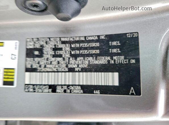 2T2HZMAA7MC195626 2021 LEXUS RX Бежевый Вид наклейки с VIN-кодом