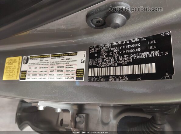 2T2HZMDA0MC265558 2021 LEXUS RX 350 Gray Вид підкапотного простору