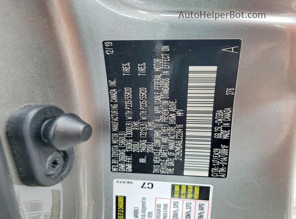 2T2HZMDA6LC228416 2020 LEXUS RX Gray Vista interior de 360 grados