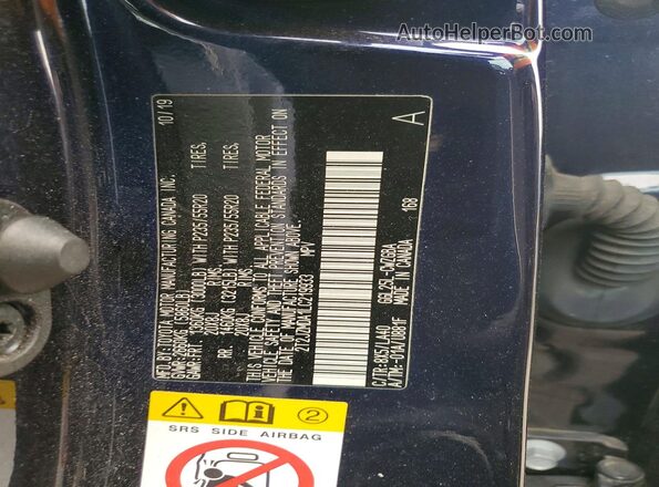 2T2JZMDA1LC219933 2020 LEXUS RX Blue Engine compartment view