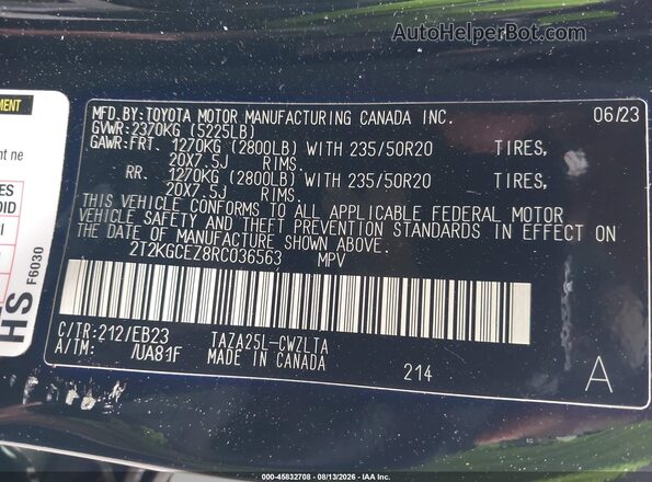 2T2KGCEZ8RC036563 2024 LEXUS NX 350 Black Widok komory silnika
