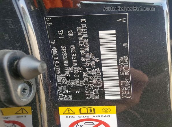 2T2ZZMCA1GC008094 2016 LEXUS RX Gray Vista de la etiqueta del VIN