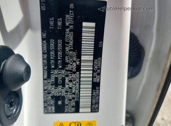 2T2ZZMCA8HC065894 2017 LEXUS RX White VIN კოდის სტიკერის ხედი
