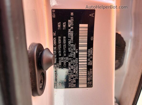 2T2ZZMCA9GC016959 2016 LEXUS RX White VIN კოდის სტიკერის ხედი