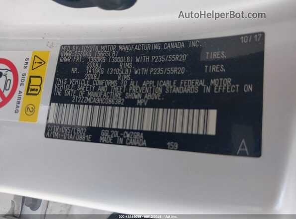 2T2ZZMCA9HC086382 2017 LEXUS RX 350 Белый Вид подкапотного пространства