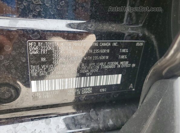 2T36CRAV1TC018086 2026 TOYOTA RAV4 Черный Вид наклейки с VIN-кодом