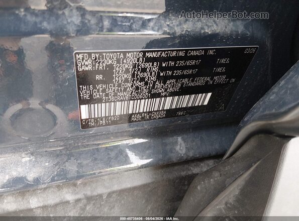 2T36CRAV6TC006001 2026 TOYOTA RAV4 Blue Вид підкапотного простору