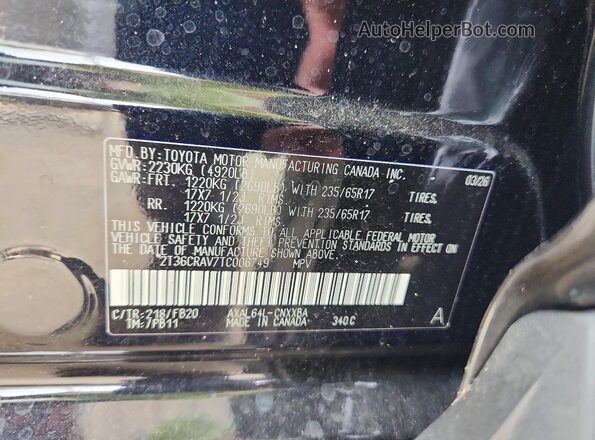 2T36CRAV7TC006749 2026 TOYOTA RAV4 Black VIN կոդի պիտակի տեսք