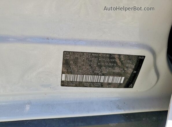 2T36CRAV9TC013055 2026 TOYOTA RAV4 White Vista de la etiqueta del VIN