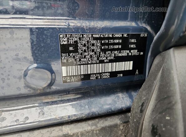 2T36CRAVXTW018618 2026 TOYOTA RAV4 Blue 