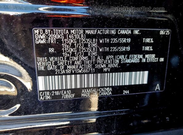 2T3A1RFV1SW566711 2025 TOYOTA RAV4 Black სალონის 360-გრადუსიანი ხედი