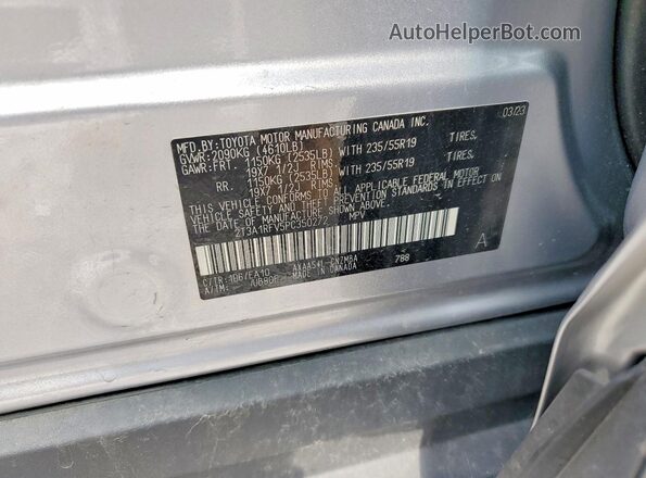 2T3A1RFV5PC350272 2023 TOYOTA RAV4 Gray VIN sticker view