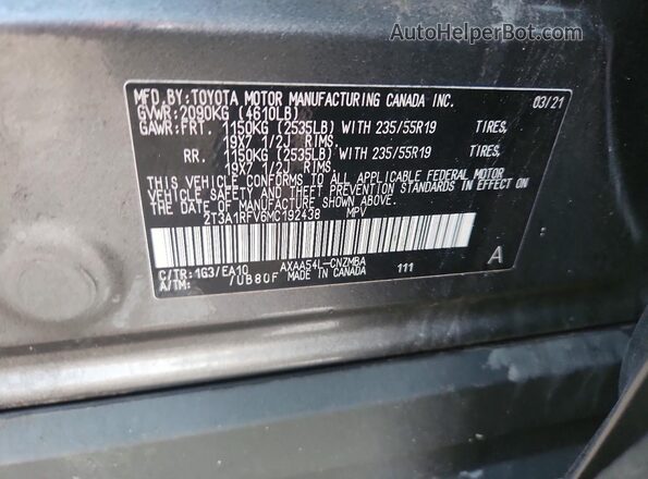 2T3A1RFV6MC192438 2021 TOYOTA RAV4 Gray ძრავის განყოფილების ხედი