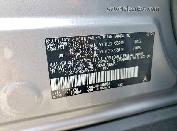 2T3A1RFV6SW584685 2025 TOYOTA RAV4 Silver ძრავის განყოფილების ხედი