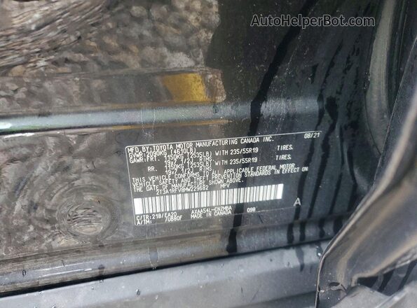 2T3A1RFV8MW229682 2021 TOYOTA RAV4 Черный Вид наклейки с VIN-кодом