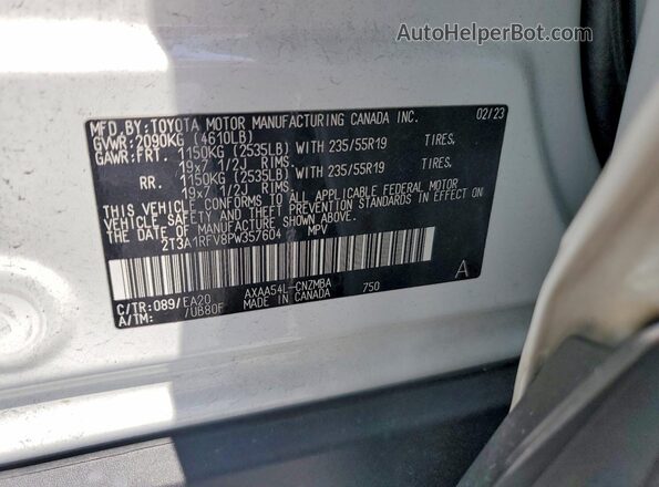 2T3A1RFV8PW357604 2023 TOYOTA RAV4 Белый Вид подкапотного пространства