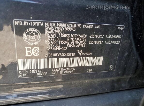 2T3B1RFV7SC495648 2025 TOYOTA RAV4 Black Widok wnętrza 360 stopni