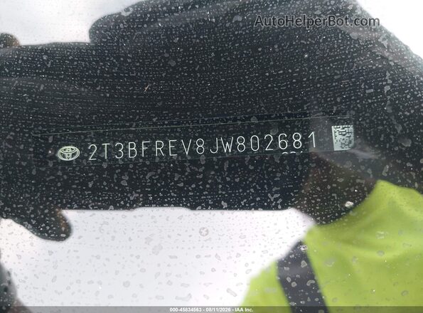 2T3BFREV8JW802681 2018 TOYOTA RAV4 Black 