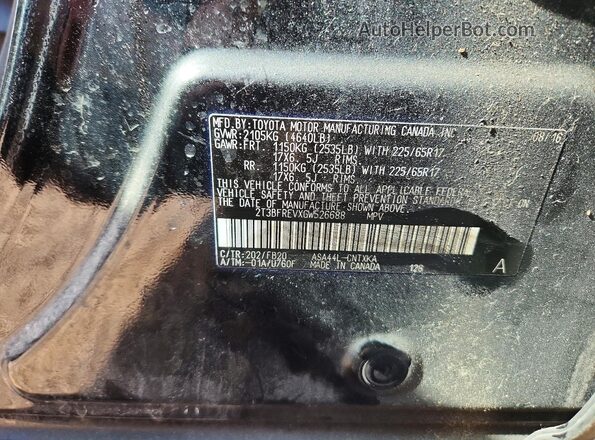 2T3BFREVXGW526688 2016 TOYOTA RAV4 Black Շարժիչի բաժամունքի տեսք