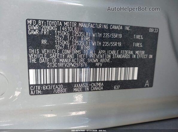 2T3C1RFV2PW297876 2023 TOYOTA RAV4 Gray Engine compartment view