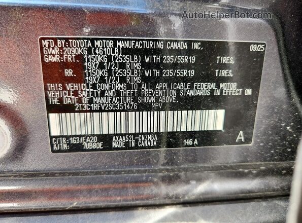 2T3C1RFV2SC351476 2025 TOYOTA RAV4 Gray 