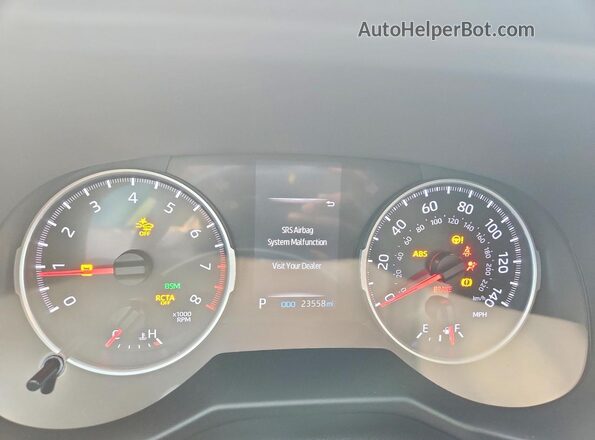 2T3C1RFV4KW050562 2019 TOYOTA RAV4 White Instrument cluster view