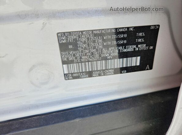 2T3C1RFV7RW350753 2024 TOYOTA RAV4 White VIN sticker view