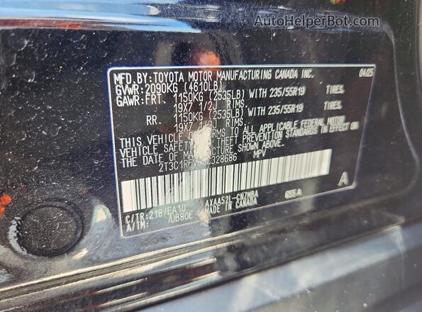 2T3C1RFV8SC328686 2025 TOYOTA RAV4 Black ძრავის განყოფილების ხედი