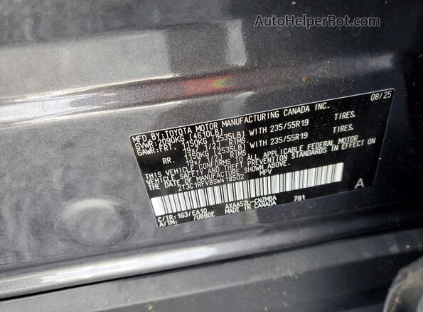 2T3C1RFV8SW418502 2025 TOYOTA RAV4 Gray VIN sticker view