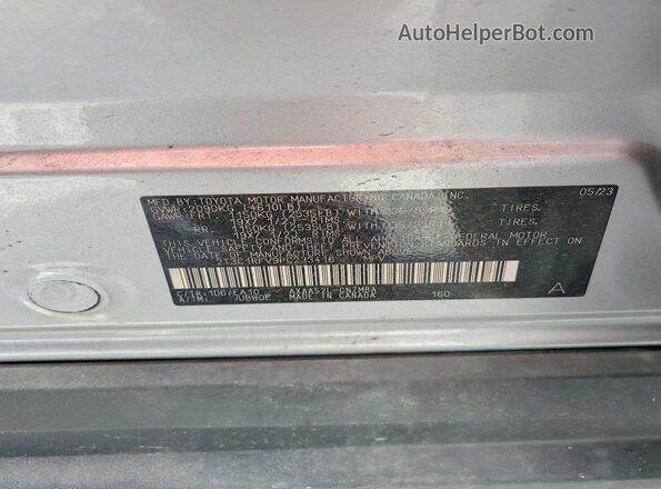 2T3C1RFV9PC233416 2023 TOYOTA RAV4 Silver Вид наклейки з VIN-кодом